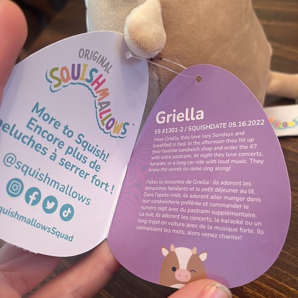 NWT Squishmallows Griella the Cow 5 Inch Easter Plush - Picture 7 of 10